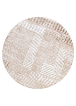 Vloerkleed Crystal Rond Bruin Beige Cream Strepen