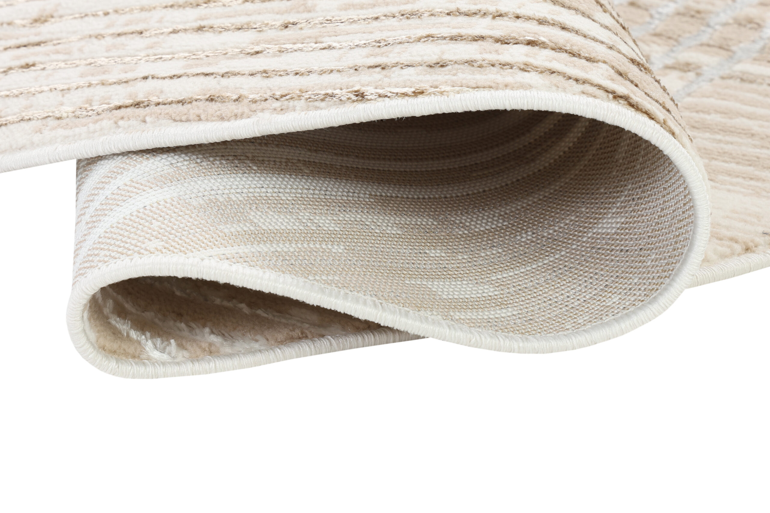 Vloerkleed Crystal Rond Bruin Beige Cream Strepen