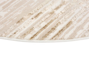 Vloerkleed Crystal Rond Bruin Beige Cream Strepen