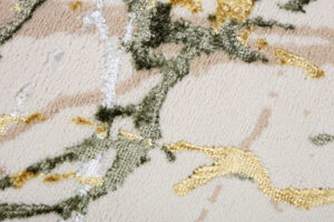 Vloerkleed Crystal Rond Groen Creme Abstract Marmer