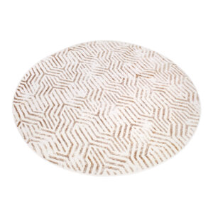 Vloerkleed Crystal Rond Bruin Creme Beige Lijnen
