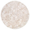 Vloerkleed Crystal Rond Bruin Creme Beige Lijnen