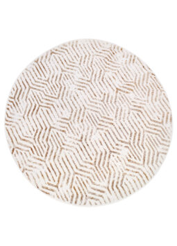 Vloerkleed Crystal Rond Bruin Creme Beige Lijnen