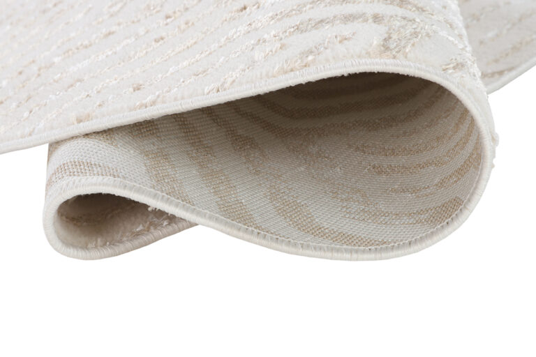 Vloerkleed Crystal Rond Bruin Creme Beige Lijnen