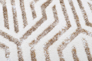 Vloerkleed Crystal Rond Bruin Creme Beige Lijnen