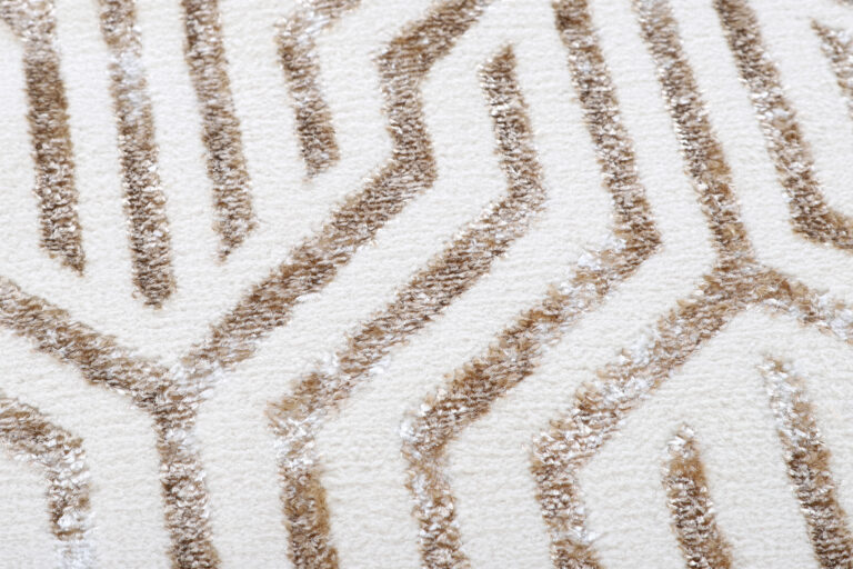 Vloerkleed Crystal Rond Bruin Creme Beige Lijnen