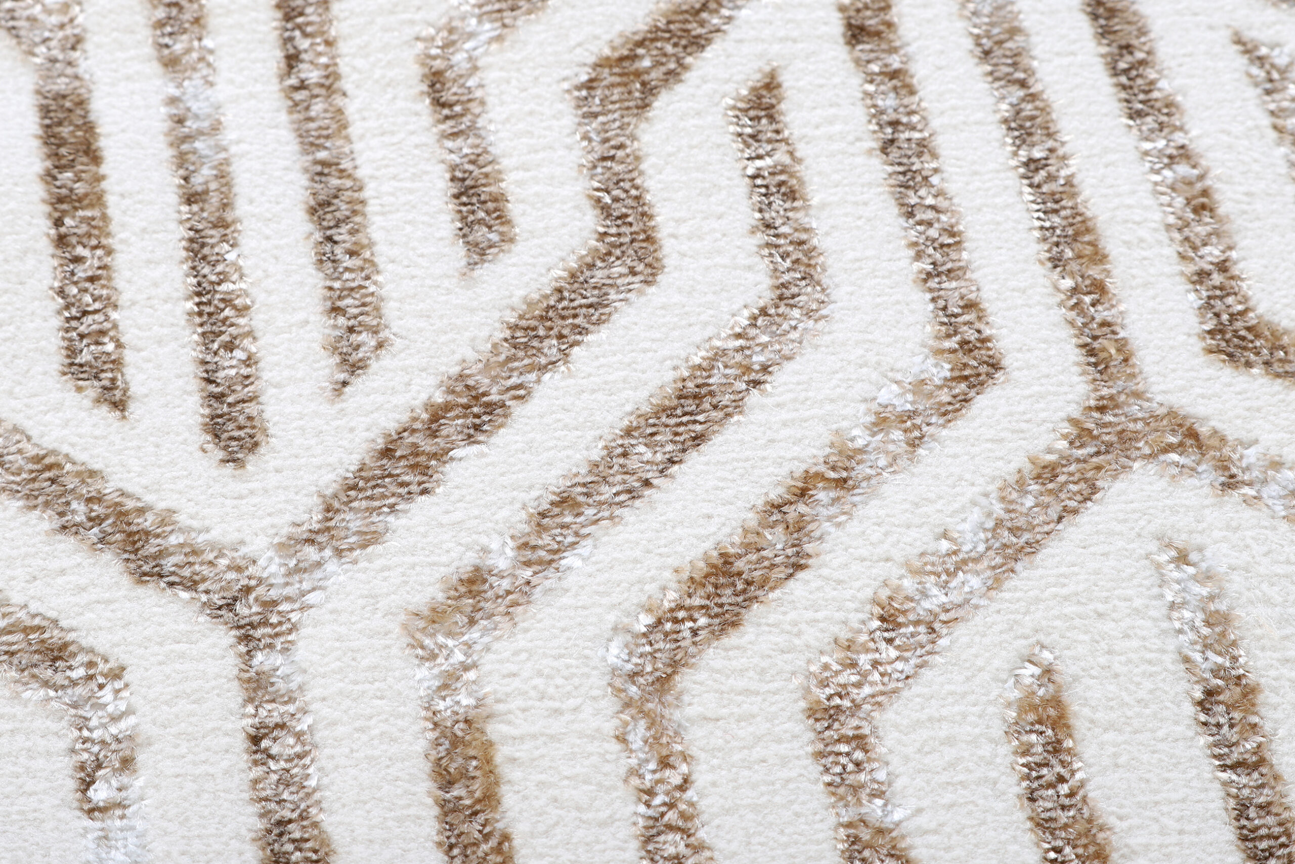 Vloerkleed Crystal Rond Bruin Creme Beige Lijnen