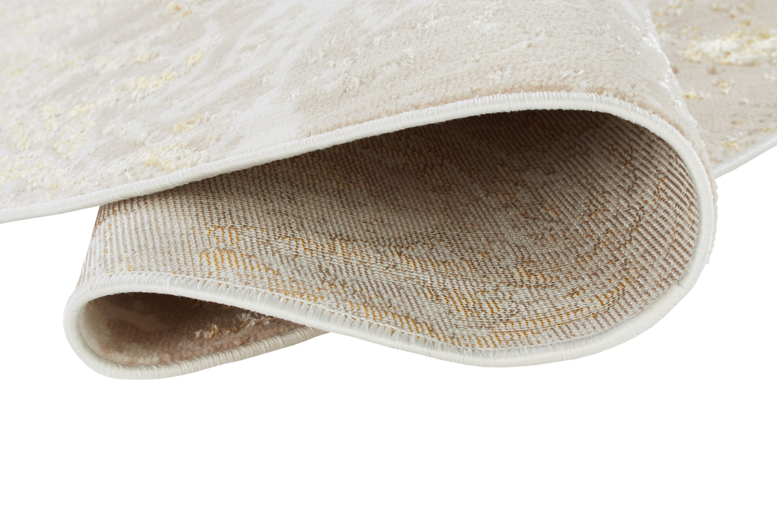 Vloerkleed Crystal Rond Beige Goud Crème Marmer