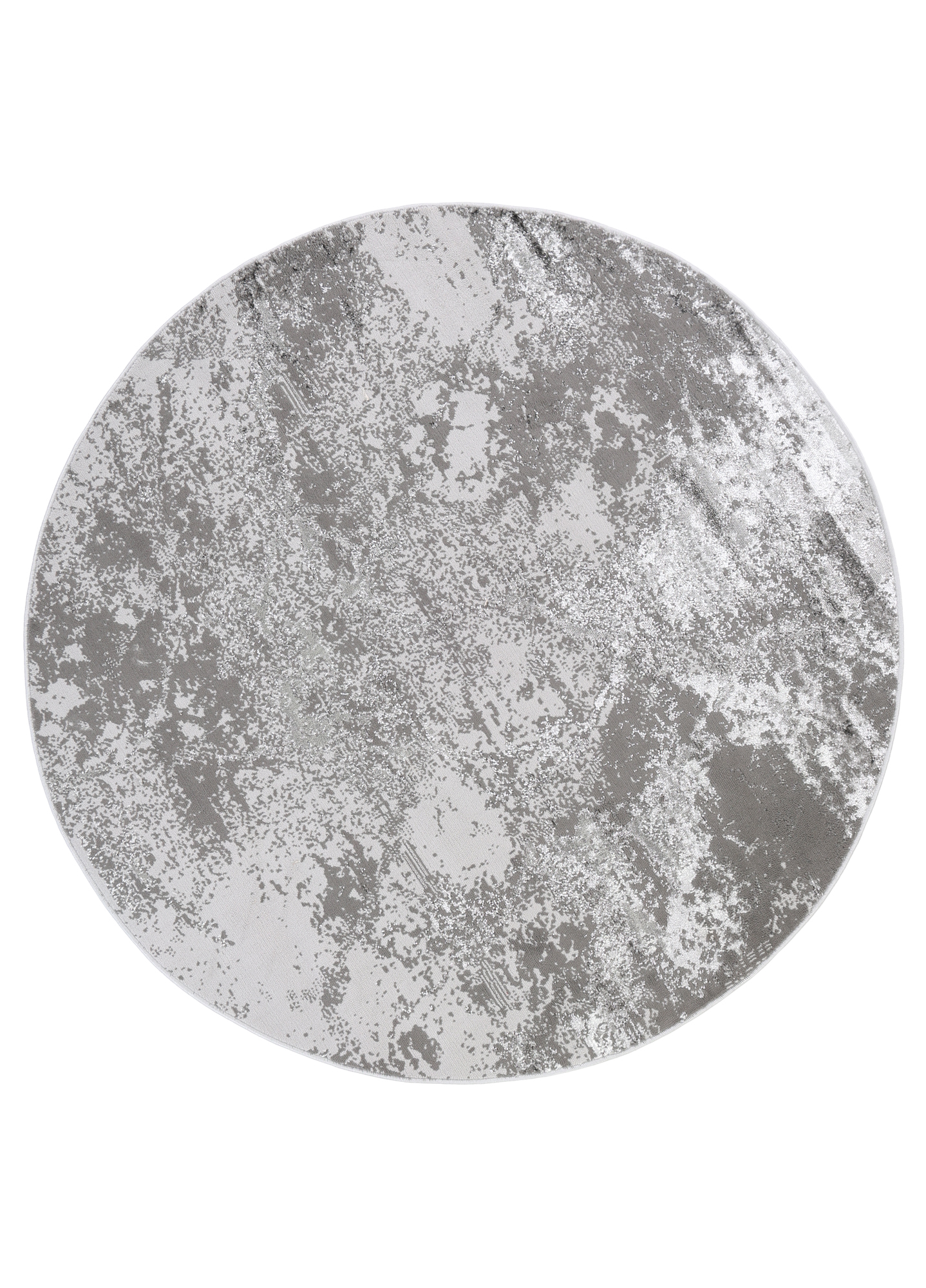 Vloerkleed Crystal Rond Lichtgrijs Marble