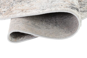 Vloerkleed Valley Rond Grijs Beige Ornamenten Frame