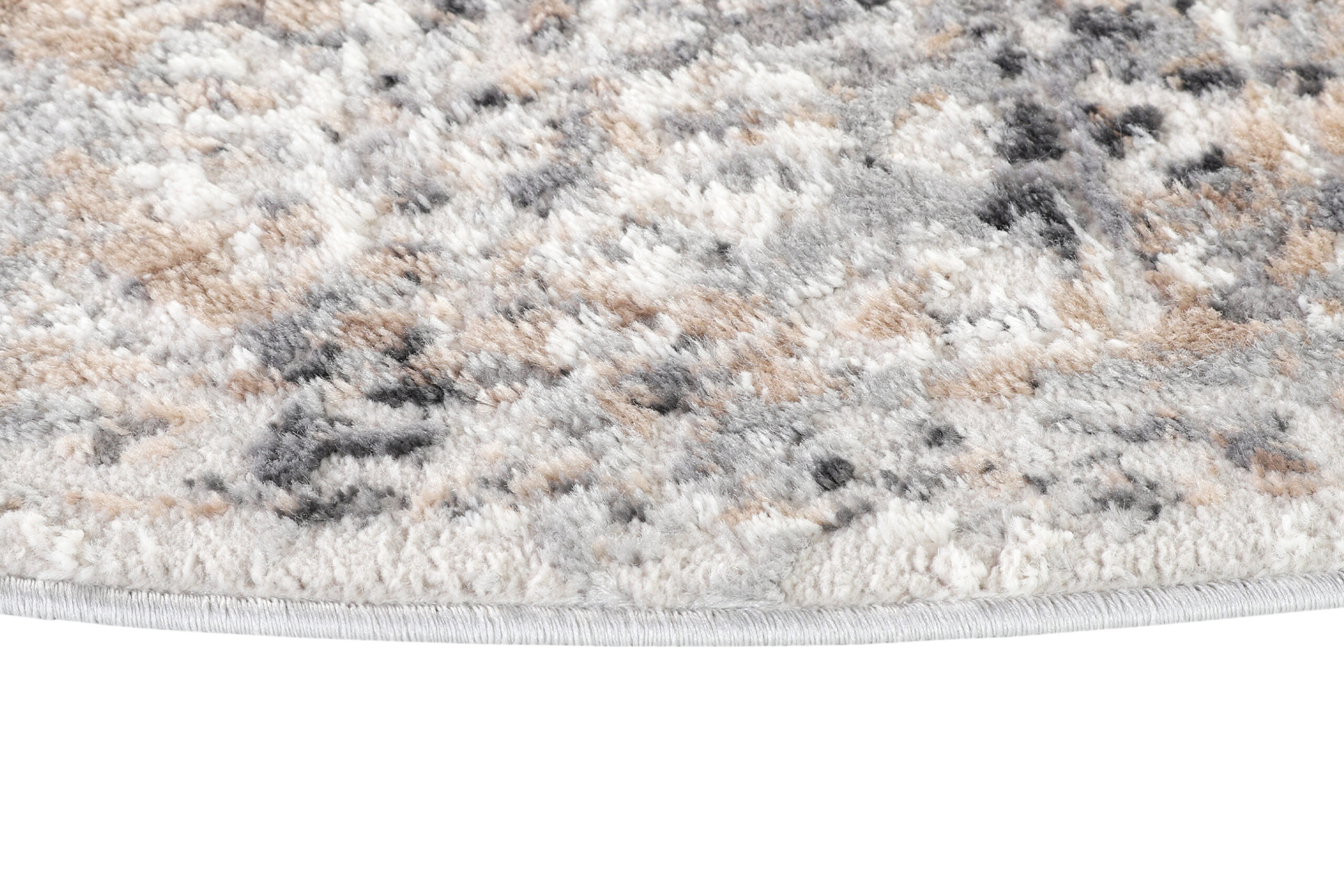 Vloerkleed Valley Rond Grijs Beige Ornamenten Frame