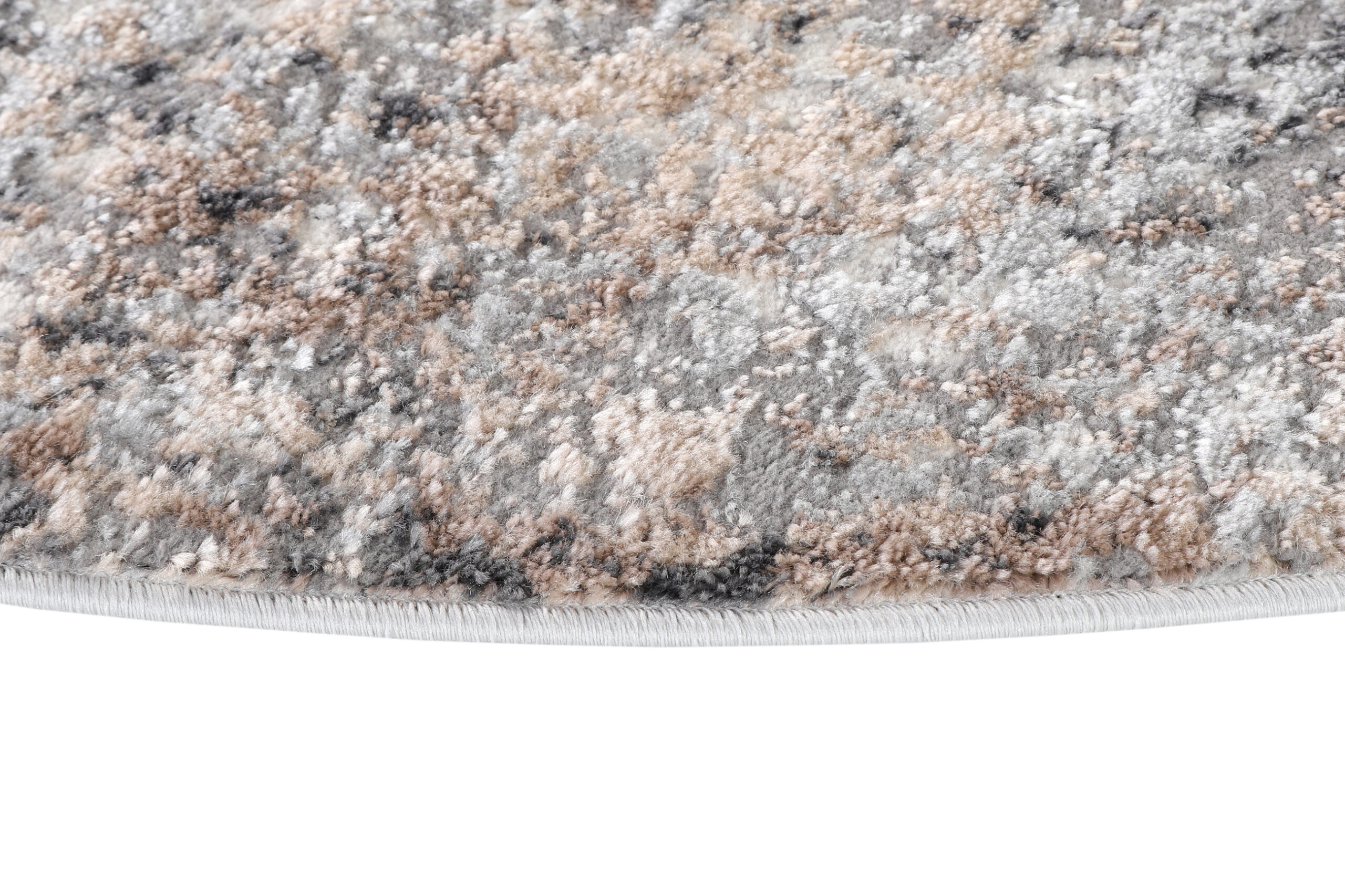 Vloerkleed Valley Rond Grijs Beige Vintage Ornamenten