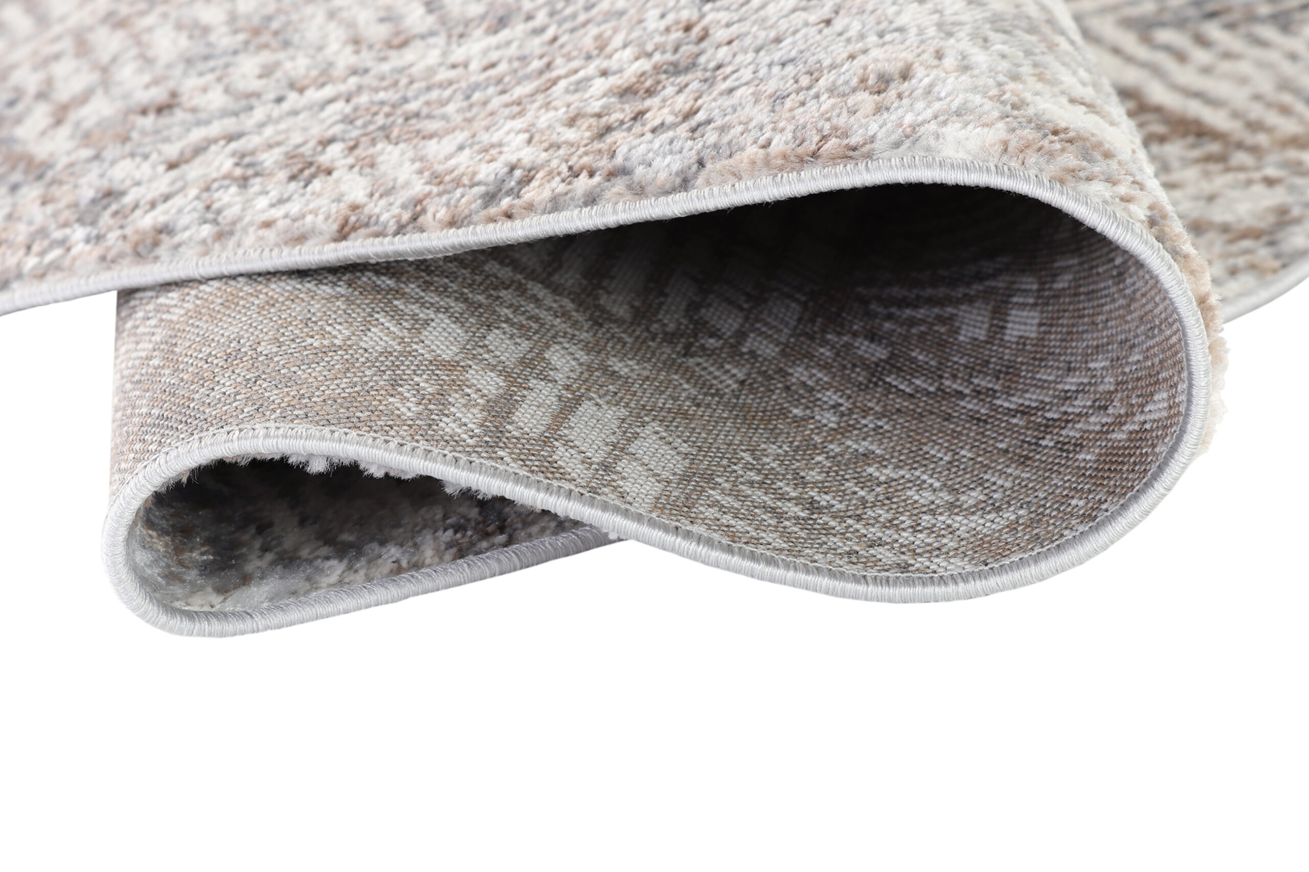 Vloerkleed Valley Rond Grijs Beige Geometrisch Vierkant