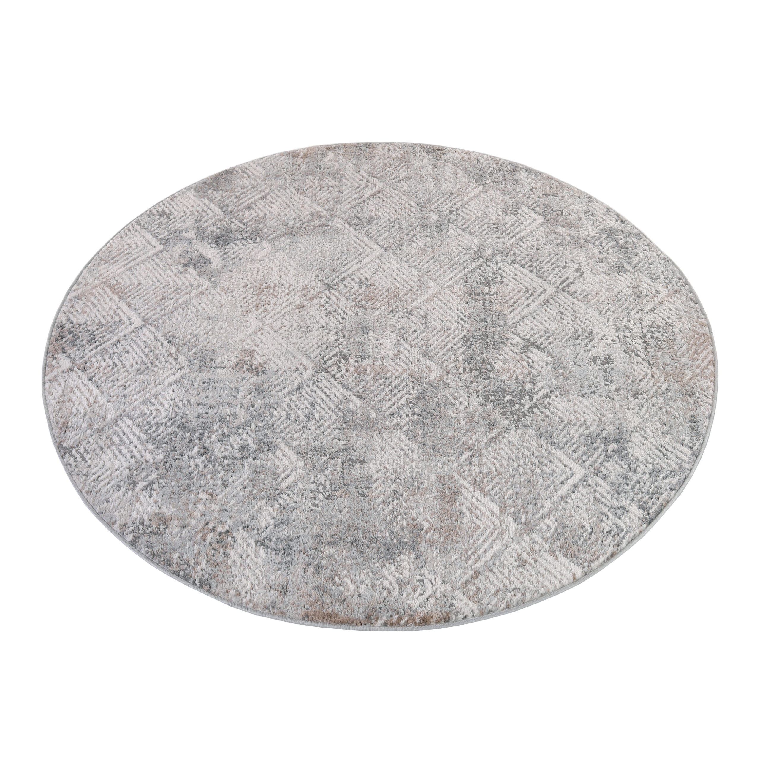 Vloerkleed Valley Rond Grijs Beige Geometrisch Vierkant