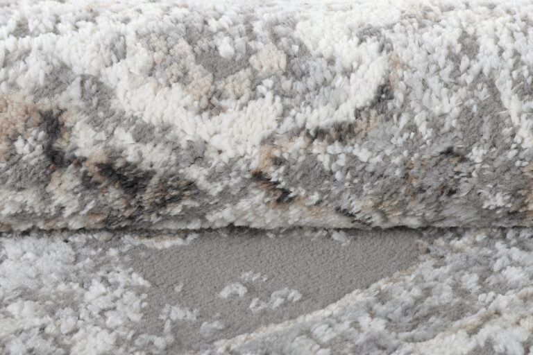 Vloerkleed Valley Rond Donker Grijs Gebloemd Rozetten