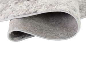 Vloerkleed Valley Rond Donker Grijs Gebloemd Rozetten