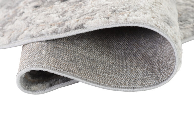 Vloerkleed Valley Rond Donker Grijs Gebloemd Rozetten