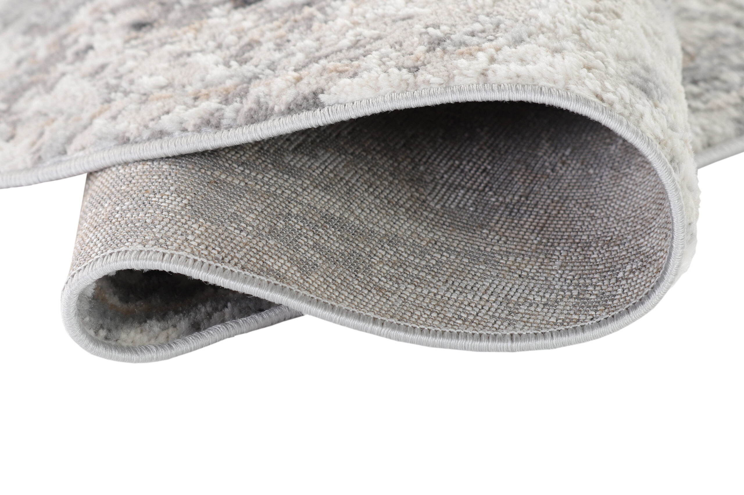 Vloerkleed Valley Rond Donker Grijs Gebloemd Rozetten