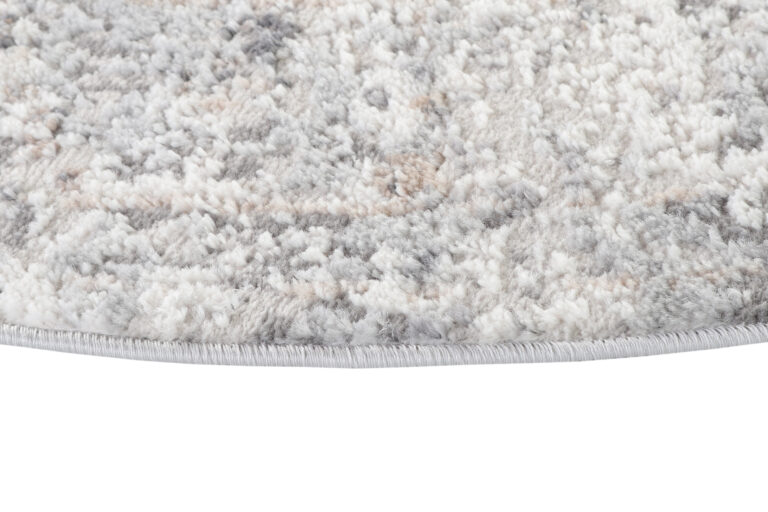 Vloerkleed Valley Rond Donker Grijs Gebloemd Rozetten