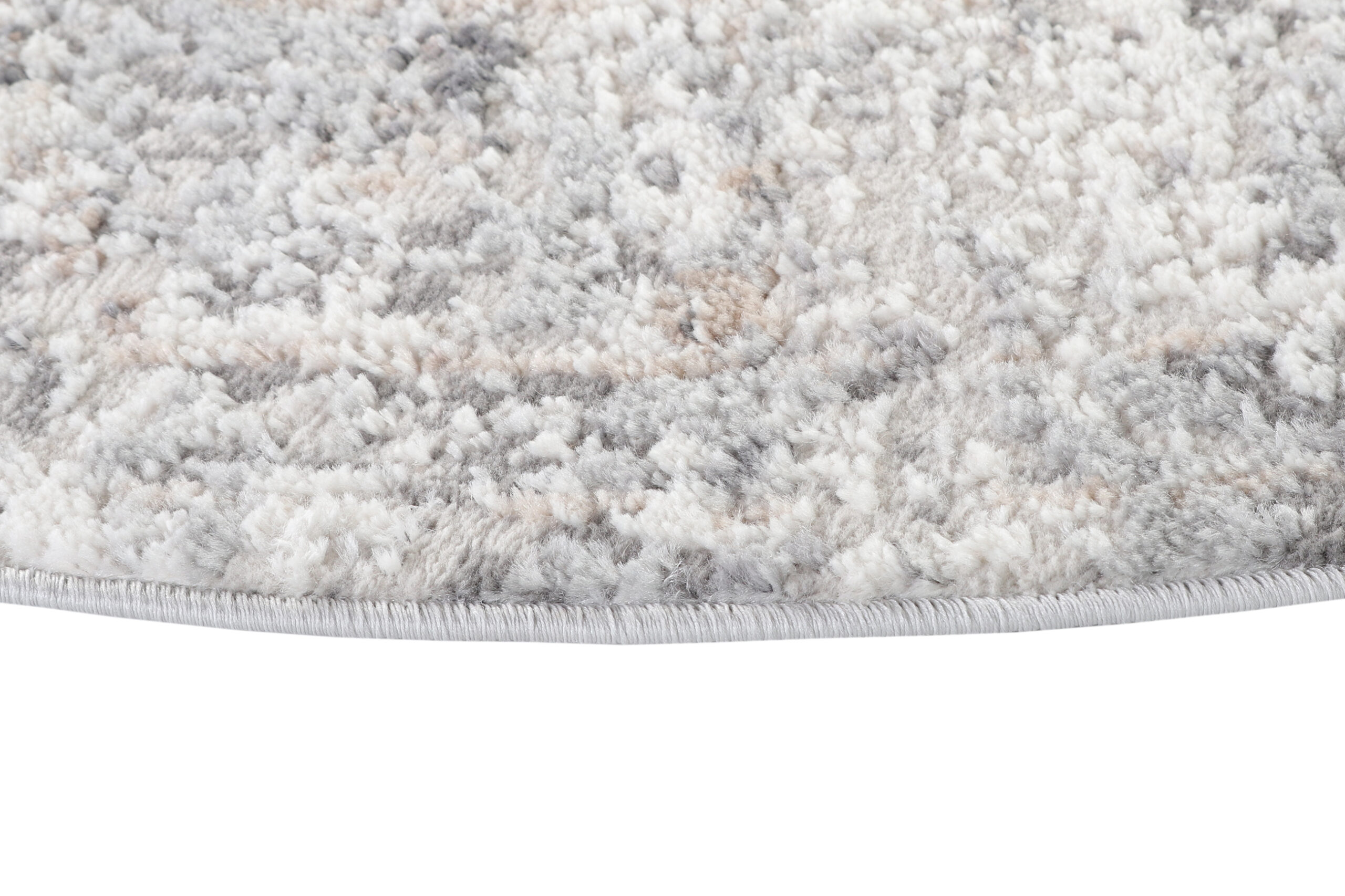 Vloerkleed Valley Rond Donker Grijs Gebloemd Rozetten