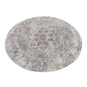 Vloerkleed Valley Rond Donker Grijs Gebloemd Rozetten