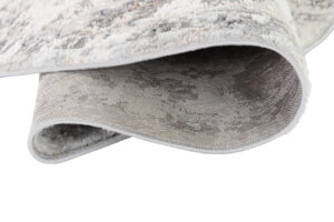 Vloerkleed Valley Rond Donker Grijs Vintage Frame