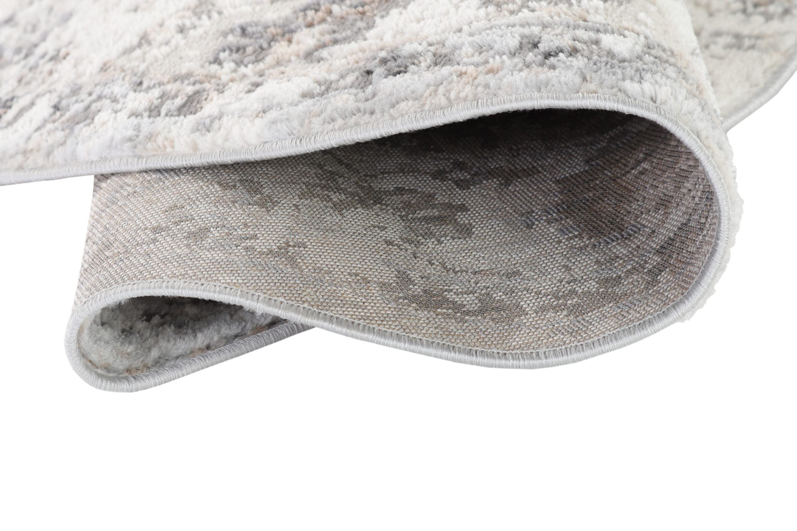 Vloerkleed Valley Rond Donker Grijs Vintage Frame