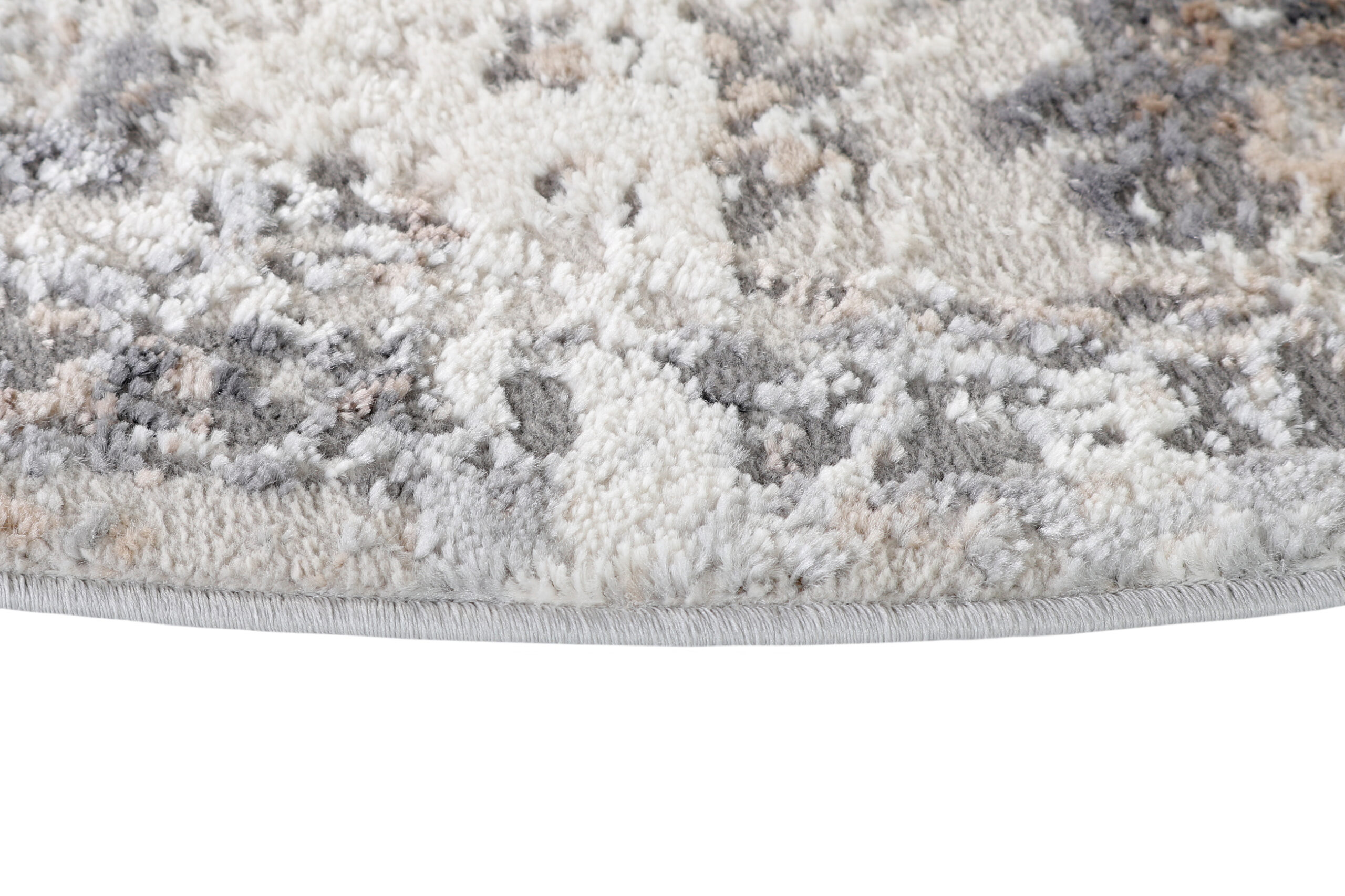 Vloerkleed Valley Rond Donker Grijs Vintage Frame