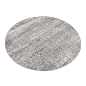 Vloerkleed Valley Rond Grijs Vintage Gebloemd