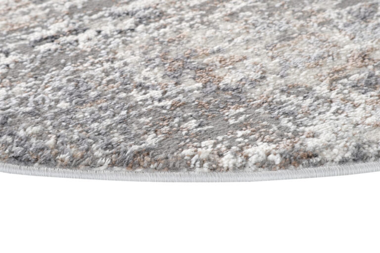 Vloerkleed Valley Rond Grijs Vintage Gebloemd