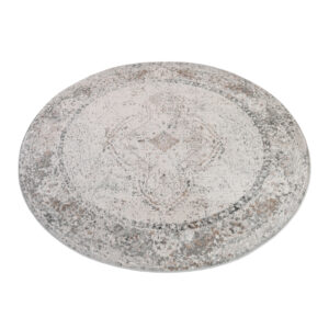 Vloerkleed Valley Rond Grijs Ornamenten Vintage