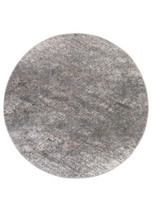 Vloerkleed Valley Rond Donker Grijs Abstract Lijnen