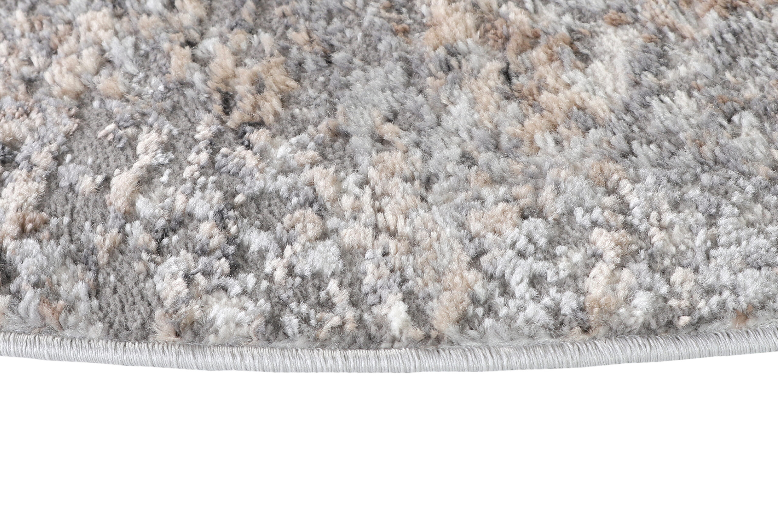 Vloerkleed Valley Rond Donker Grijs Abstract Lijnen