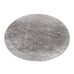 Vloerkleed Valley Rond Donker Grijs Abstract Lijnen