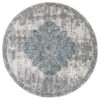 Vloerkleed Valley Rond Grijs Blauw Vintage Gebloemd