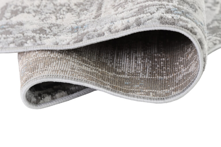 Vloerkleed Valley Rond Grijs Blauw Vintage Gebloemd