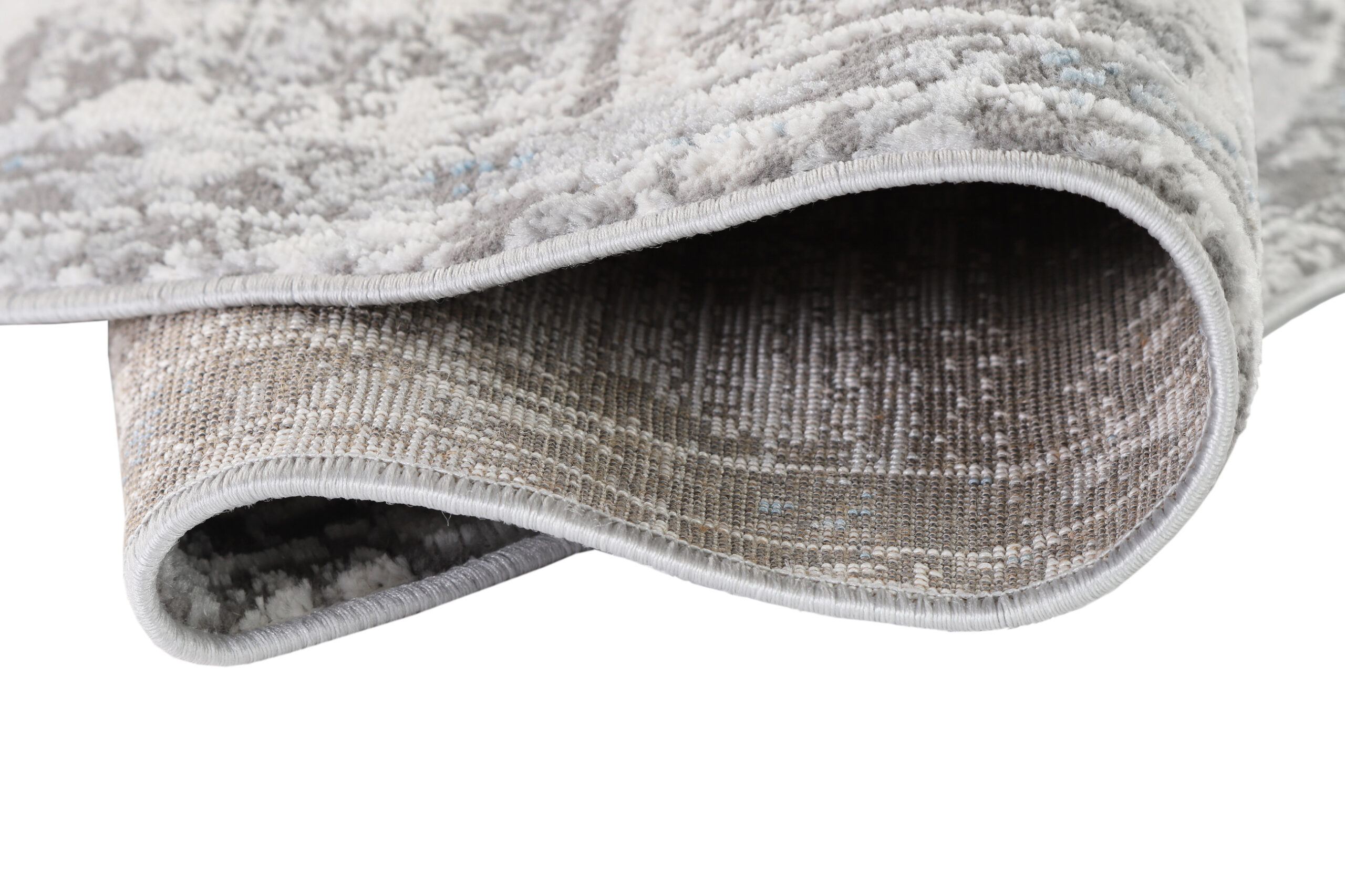 Vloerkleed Valley Rond Grijs Blauw Vintage Gebloemd