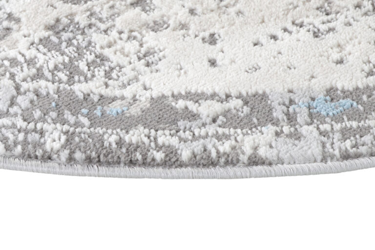 Vloerkleed Valley Rond Grijs Blauw Vintage Gebloemd