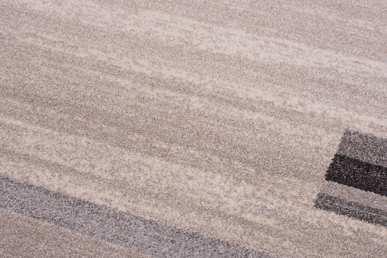 Vloerkleed Sari Licht Beige Grijs Rand