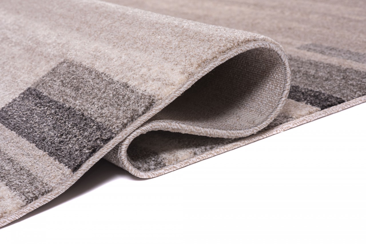 Vloerkleed Sari Licht Beige Grijs Rand