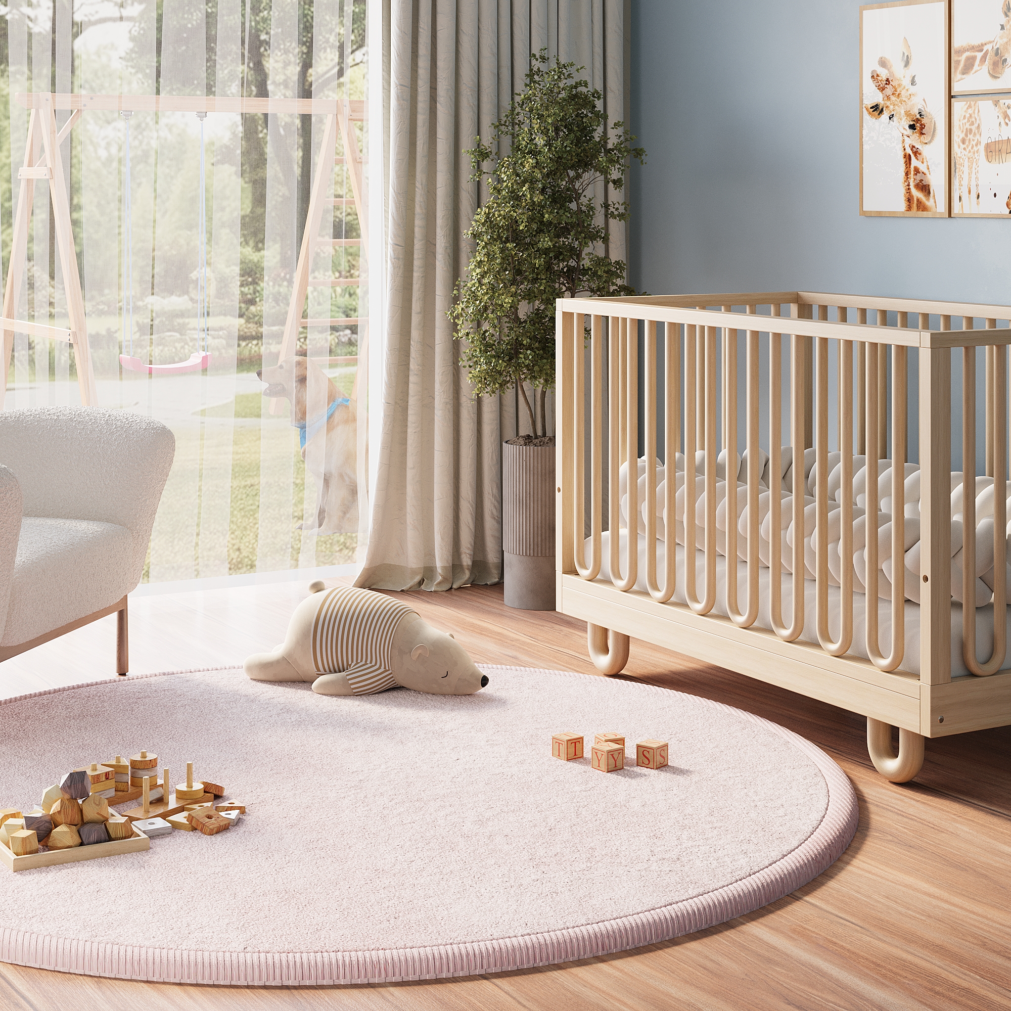 Kinderkleed Fluffin Rond Roze