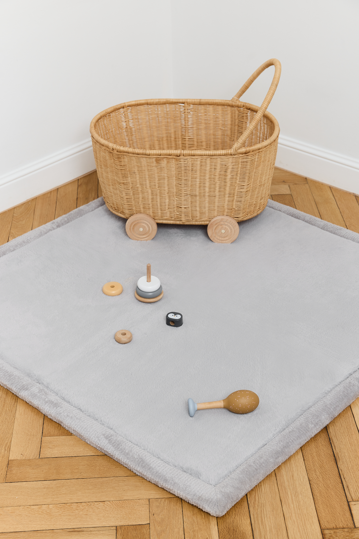 Kinderkleed Fluffin Vierkant Lichtgrijs