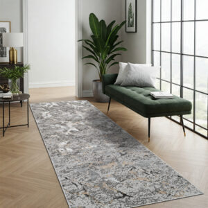 Loper Crystal Donkergrijs Beige Modern