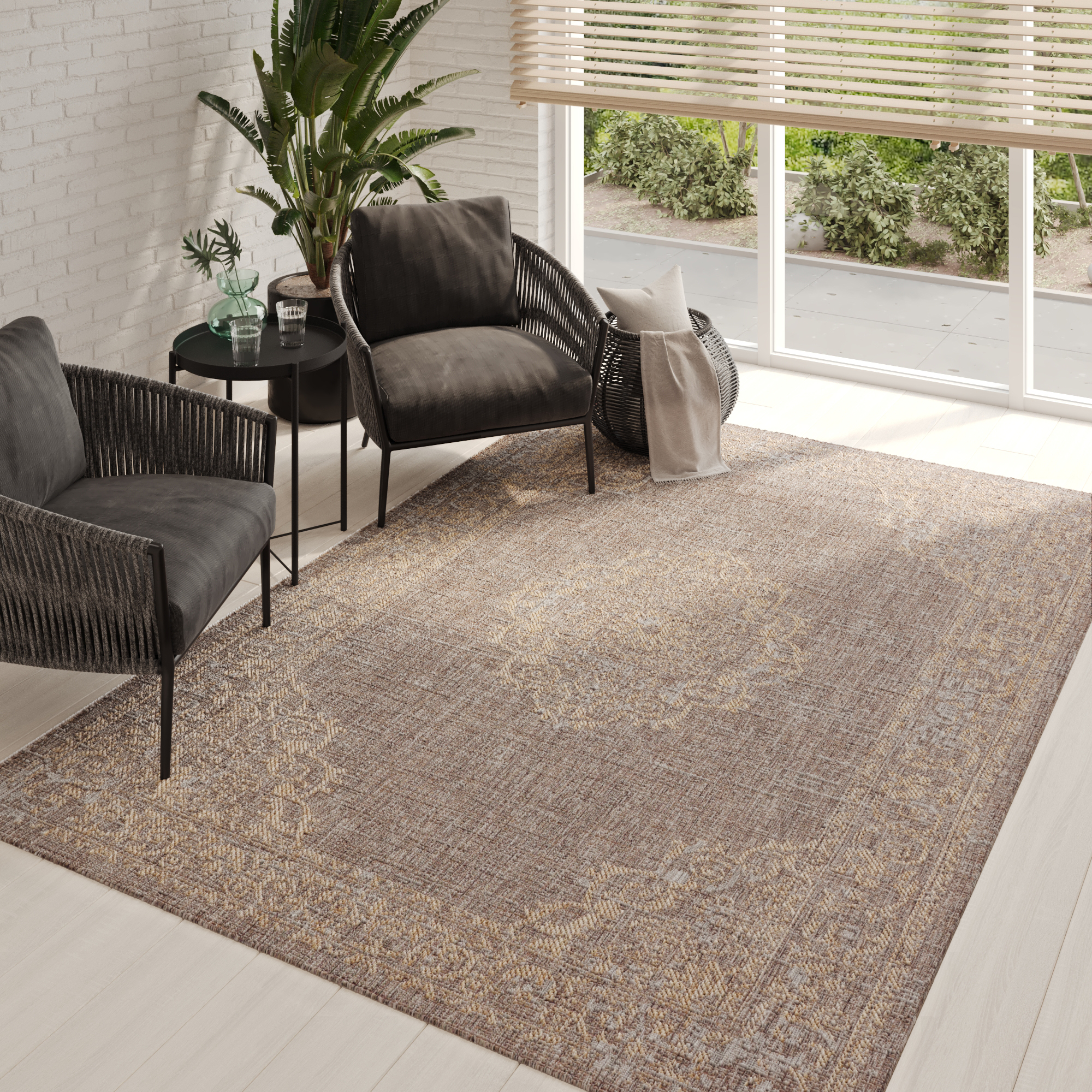 Buitentapijt Melissa Bruin Vintage