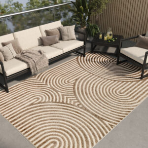 Buitenkleed Patio Beige Crème Lijnen