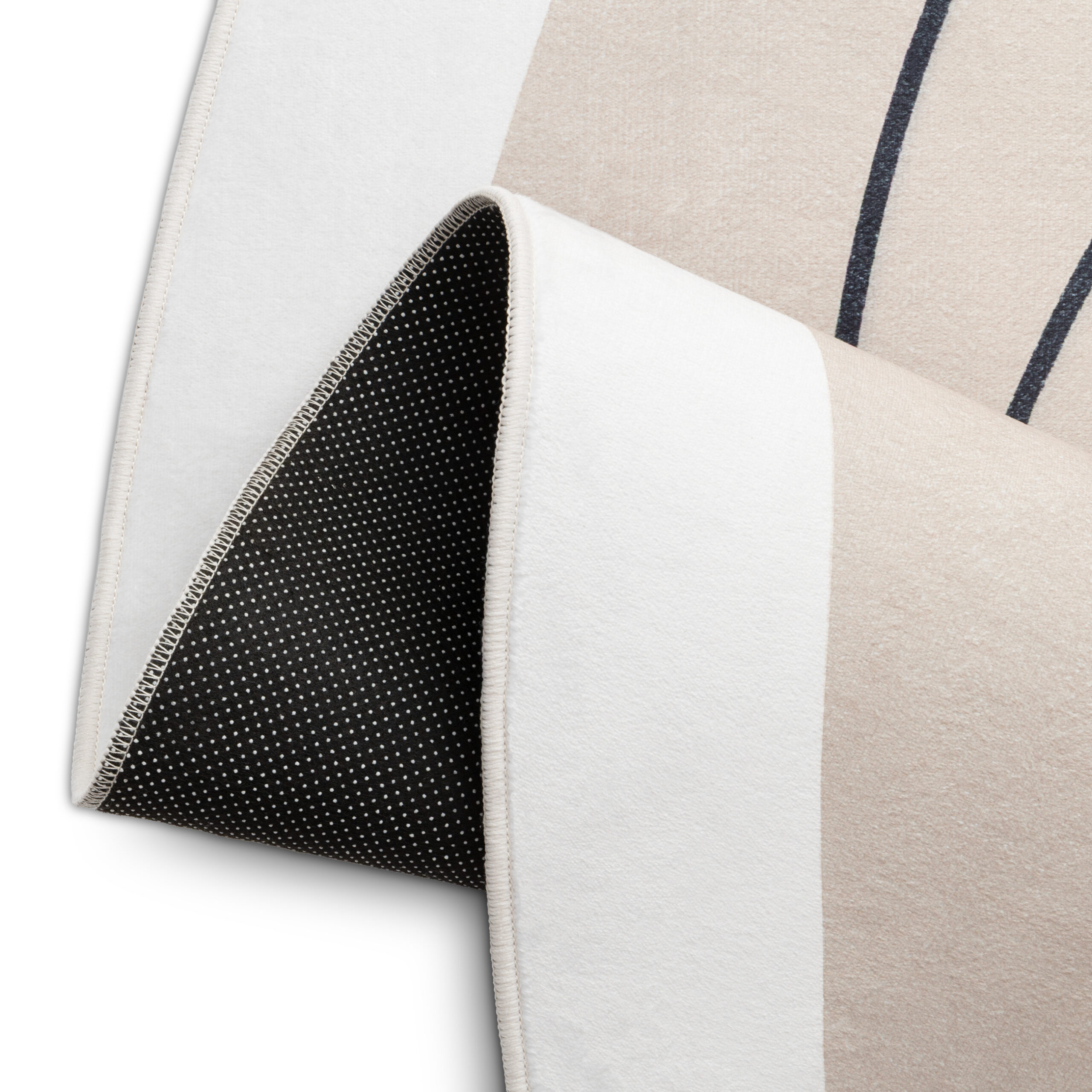 Vloerkleed Wisp Met Onregelmatige Vorm Beige Lijnen