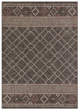 Buitentapijt Melissa Donker Bruin Geometrisch