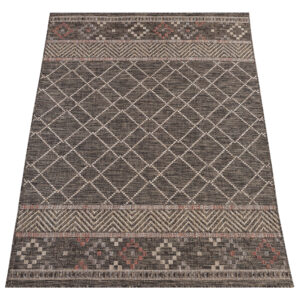 Buitentapijt Melissa Donker Bruin Geometrisch