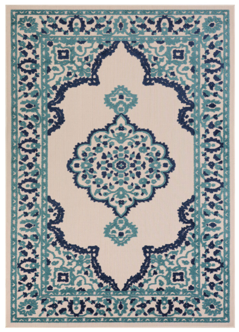 Buitenkleed Patio Blauw Rozet
