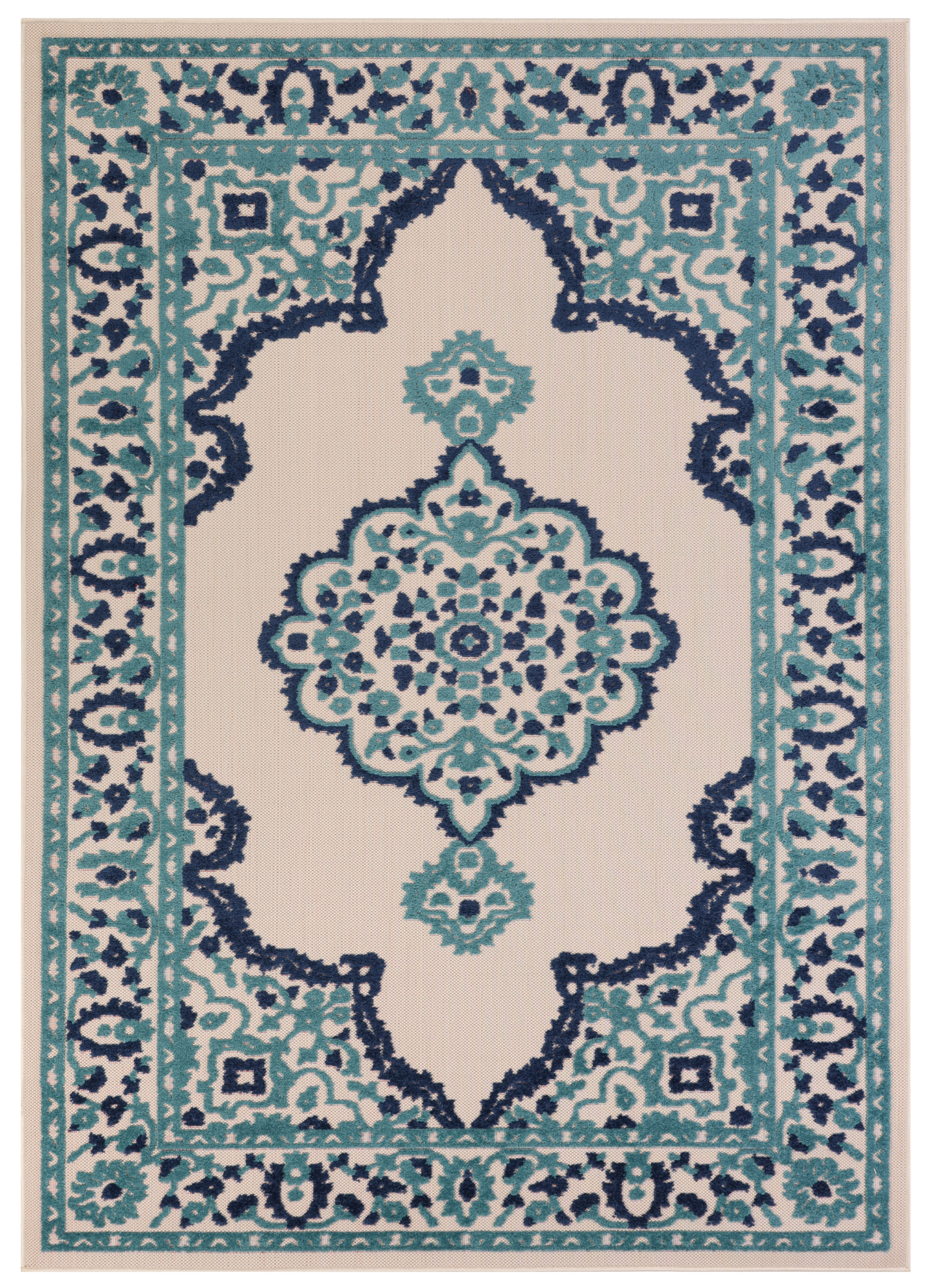 Buitenkleed Patio Blauw Rozet